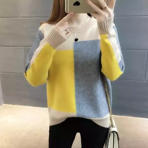 Pulls pour femmes 8230758, hauts d'automne et d'hiver, doux, amples, tricots pour adolescentes, mode décontractée, <span class=keywords><strong>pull</strong></span> coréen pour filles - Product Image 4