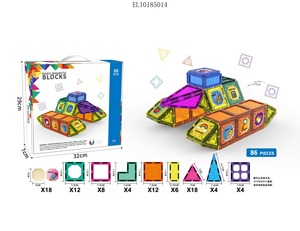 Ensemble de blocs de construction magnétiques multi-styles avec château, char, bateau pirate, jouets éducatifs STEM, pour les enfants de 3 ans et plus, apprentissage préscolaire - Product Image 5