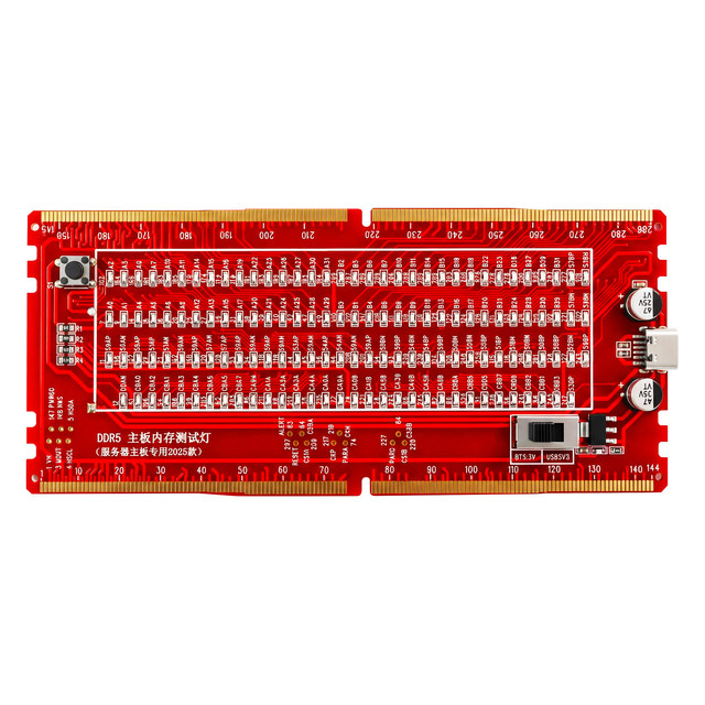 DDR5 RDIMM Memory Slot Tester Card for Computer Repair With LED Light Power Supply Diagnostic Analyzer Tool