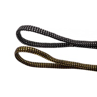 Lacets plats en polyester tressés or et argent de 8 mm, durables, pour baskets et bottes, vente en gros