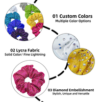 Nouveauté : Scrunchies pour femmes, équipe de cheerleading, strass scintillants, tissu élégant de haute qualité, cristaux étincelants, mystique