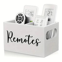 Support de télécommande rectangulaire en bois laqué blanc avec 2 fentes, plateau de rangement de bureau, boîte à bonbons, accessoires