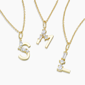 Colgantes de Letras Personalizadas con Iniciales, Chapados en Oro de 18K, Joyería DIY Delicada con Circonitas, Joyería Unisex de Moda - Product Image 1