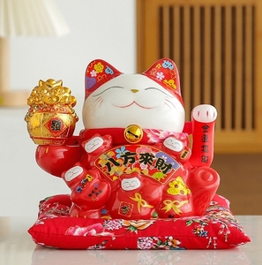 Pin Lớn Chỉ Cho 7 Inch Trung Quốc Món Quà Gốm Tài May Mắn Mèo <span class=keywords><strong>Maneki</strong></span> <span class=keywords><strong>Neko</strong></span> Cho Doanh Nghiệp Mở Công Ty Trang Trí Nội Thất - Product Image 1