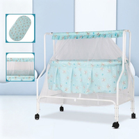 Vente en gros usine : Nouveau lit à bascule en métal pour bébé 2026, mobilier pour nouveau-né, berceau avec moustiquaire pour bébés de 0 à 1 an