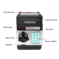 Tirelire électronique automatique avec mot de passe ATM, boîte de rangement pour pièces de monnaie, coffre-fort bancaire ATM, pour dépôt de billets, cadeau