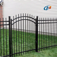 Valla tubular de metal galvanizado de seguridad, puerta de acero zincado de hierro forjado para patio escolar y comunitario