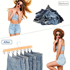 Organizador de armario de madera de 14 ganchos, corbatas, camisetas sin mangas, perchas de cinturón para ropa, accesorios para sala de estar, armario de supermercado - Product Image 6