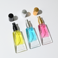 Botol Parfum Spray Serum Kaca Frost Portabel 10ml, Botol Sampel Kosong dengan Tutup Bambu Ulir, Sablon, Dapat Diisi Ulang