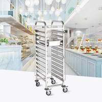 Chariot de cuisson personnalisé en acier inoxydable 201/304 avec plaques de cuisson, étagère de four commerciale pour boulangerie, hôtel, cuisine