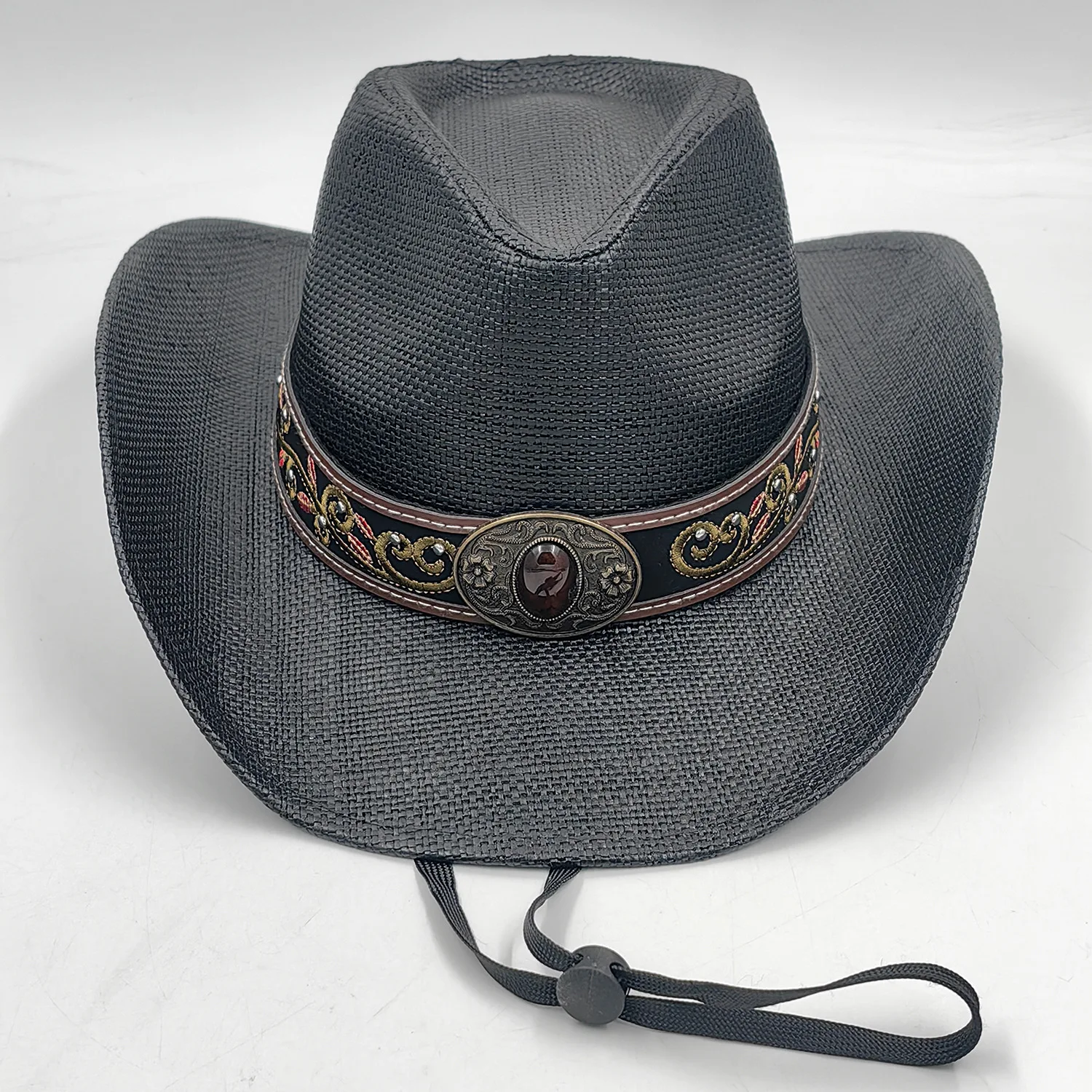 9154 Western Cowboy Hat For Women And Men Shapeable Embroidery Wide Brim Men main image 2