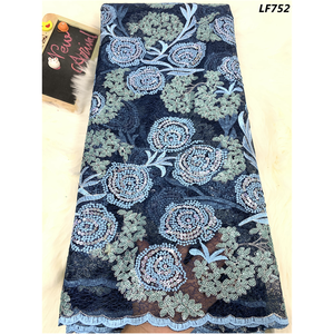 Mới nhất pháp lưới Sequins ren vải, chất lượng cao phi vải tuyn ren vải Sequins đám cưới Nigeria Net ren - Product Image 4