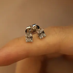 Lab Created Dealer HPHT 18k Gold Stud Diamond Earrings Jewelry For Women Earrings