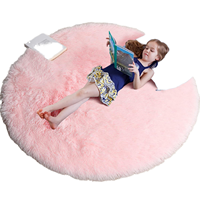 Tapis ronds modernes en polyester pelucheux, tapis circulaires shaggy avec dos antidérapant pour chambre et salon, vente en gros