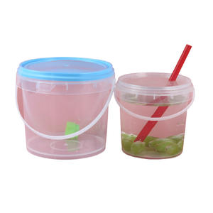 Secchiello Mini Trasparente in Plastica con Coperchio Sigillato, Contenitore Piccolo per Gelato, Bidoni e Barili - Product Image 2