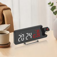 Réveil numérique électronique moderne avec projecteur LED, projection miroir, lumière nocturne murale et de plafond, gradation automatique, alimentation USB, couleur