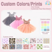 Robe tutu rose à paillettes pour enfants, sans manches, avec décorations en plumes, jupe en tulle moelleuse, robe de fête d'anniversaire pour petites filles