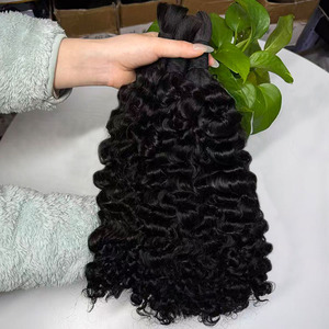 Proveedor líder de Vietnam: Cabello Boho Honest Hair para trenzar, cabello humano virgen camboyano rizado sin procesar, a granel, 100g/paquete, cosido a máquina. - Product Image 2