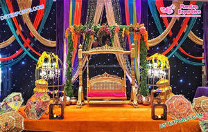 Decoración Sangeet para boda Punjabi boda india Sangeet accesorios de escenario decoración diseñador boda Mehndi función decoración EE. UU. - Product Image 3