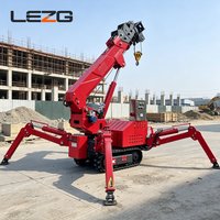 Grue araignée sur chenilles pour chantier, capacité de levage 5 tonnes, 9 tonnes, système de surveillance de la charge, certifiée CE pour la manutention industrielle