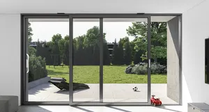 Porte coulissante en verre trempé à Double couche en alliage d'aluminium, isolation phonique et thermique pour porte coulissante de balcon et de cour