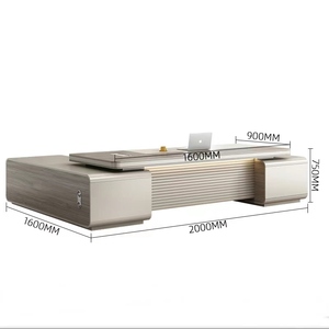 Escritorio de oficina de jefe de lujo Fabricación profesional Muebles de oficina Presidente CEO Gerente Empleado Mesa de computadora de oficina - Product Image 6