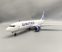 Modèle d'avion en résine de haute qualité 47CM B747MAX United Airline 1:150 avec lumières LED personnalisables, jouet unisexe