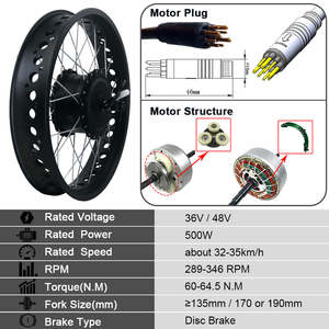 <span class=keywords><strong>Kit</strong></span> <span class=keywords><strong>de</strong></span> conversión <span class=keywords><strong>de</strong></span> bicicleta eléctrica <span class=keywords><strong>de</strong></span> neumáticos gordos 20*4,0 350W 48V Ebike <span class=keywords><strong>Kit</strong></span> <span class=keywords><strong>de</strong></span> cubo <span class=keywords><strong>de</strong></span> Motor <span class=keywords><strong>de</strong></span> reducción sin escobillas para ruedas delanteras y traseras - Product Image 5