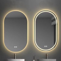 Disesuaikan tidak teratur berbentuk tiga warna berubah meja rias pencahayaan cermin dinding kamar mandi dengan lampu LED