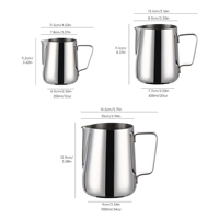 Outils de barista, pichet à lait en acier inoxydable 18/10, 350 ml, 600 ml, 1000 ml, pichet à lait pour latte art