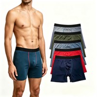 Boxers en coton pour hommes modèle SM041 à 0,98 $, sous-vêtements masculins de couleur unie, caleçons confortables pour un usage quotidien, vente en gros