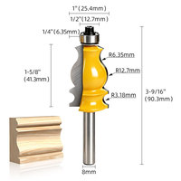 Juego de 5 fresas para molduras de madera de 8 mm de vástago, cortadores de perfil para pasamanos y cantos de gabinetes, venta directa de fábrica Joseph