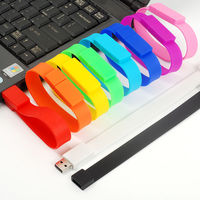 Flash Drive USB 2.0 Silikon Gelang Tangan Kecepatan Tinggi Murah Grosir dengan Cetak Logo-Tersedia Stok