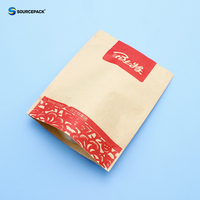 Bolsa de Papel Kraft con Logotipo Personalizado al por Mayor, Bolsa de Embalaje Marrón con Cierre Hermético para Alimentos, Aperitivos y Té