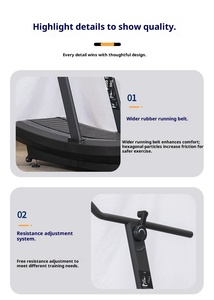 SQ-1010 Hot Sale Home Use <strong>Cheap</strong> Manual Running air Runner Fitness <strong>Non</strong> Power Curved <strong>Treadmills</strong> - Product Image 3