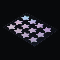 Patchs anti-acné holographiques en forme d'étoile, 12 pièces, feuille de stickers pour boutons scintillants arc-en-ciel, traitement hydrocolloïde multicolore