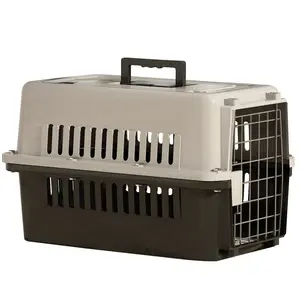 Kunststoff Airline Versand Zugelassene Hunde transport box Haustier käfige Tasche Katze Airbox Träger und Reise kisten Zwinger Größe 48*32*30cm