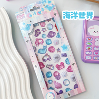 Feuilles d'autocollants en cristal pastel Kawaii, autocollants mignons en forme de nuage, cœur, bouteille, dauphin, ours, dôme, pour enfants, scrapbooking, fournitures artisanales