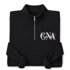 Felpa da Donna Personalizzata con Ricamo, Zip a un Quarto, Collo Alto, Invernale, con Logo - Product Image 6