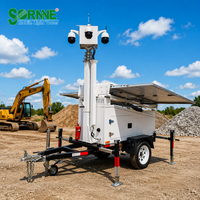 Système de surveillance solaire extérieur étanche IP65, générateur solaire portable mobile, remorque à essieu unique