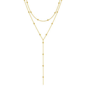 Şık Bayanlar İçin Basit Geometrik Saçaklı Yuvarlak İnci Çok Katmanlı Uzun Paslanmaz Çelik Kolye Fabrika Toptan Satışı - Product Image 5