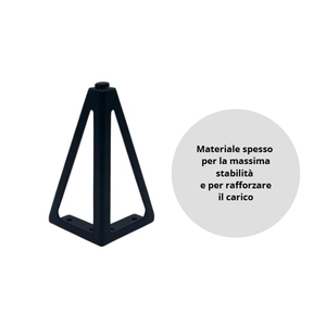 Gambe per mobili in metallo nero, piedi triangolari da 15,5 cm, set di 4 supporti per tavolo e divano resistenti - Product Image 4