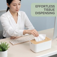 Caixa de Lenços de Bambu Ecológica com Grande Capacidade, Suporte Retangular para Guardanapos, Estojo Sustentável para Lenços Faciais para Casa, Escritório e Hotel
