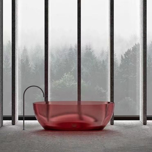 Baignoire autoportante moderne en résine, forme carrée, capacité de 60 gallons, transparente, pliable, portable, thérapie chauffante, écologique - Product Image 5