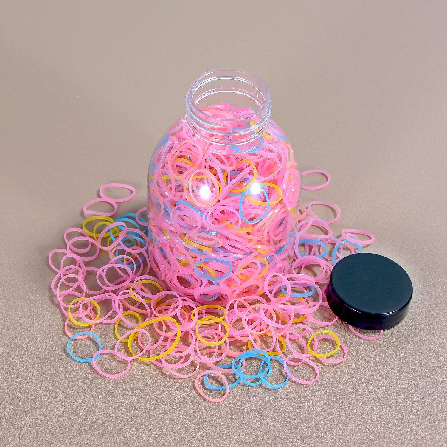 3สีชมพูอ่อนขนาดเล็กวงยางหนา1อ่าง (1000 + ชิ้น)