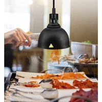 Lampe chauffante suspendue en fer pour buffet, avec chauffage à économie d'énergie et température réglable, pour usage commercial (noir)