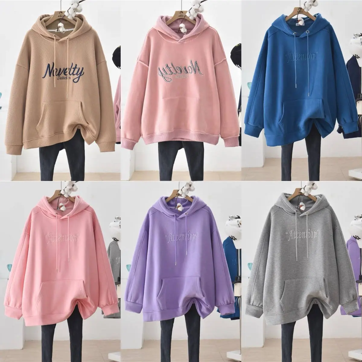 Bestseller hochwertige Baumwolle rosa Kapuze plus Größe Pullover Sweatshirt solide super benutzer definierte Damen Hoodie