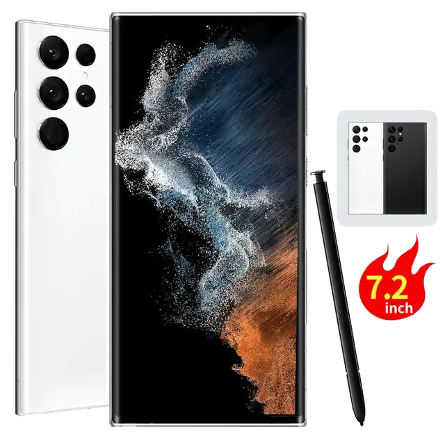 2022 NEW S22 Ultra 5G Smartphone 7.3 Inch Android 12.0 Octa Core 65W Quick Charge 16Gb + 1Tb Memory CDMA
