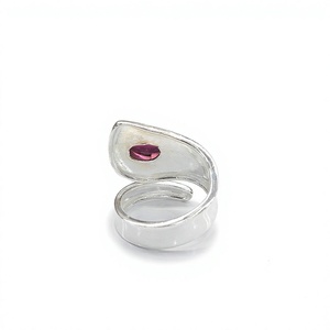 Trendy <b>Adjustable</b> 925 Sterling <b>Silver</b> Oval Red Garnet Gemstone Wrap <b>Ring</b> for Women Handmade Collection Bulk - Product Image 6
