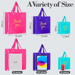 Thank You <b>Bags</b> 200 Pcs Plastic Opp <b>Bag</b> With Handle <b>Pink</b> Purple Blue <b>Hot</b> Stamping Retail Gift Packaging - Product Image 2